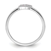 Sterling Silver Rhodium-plated Multi-color Enameled Cat Children's Ring